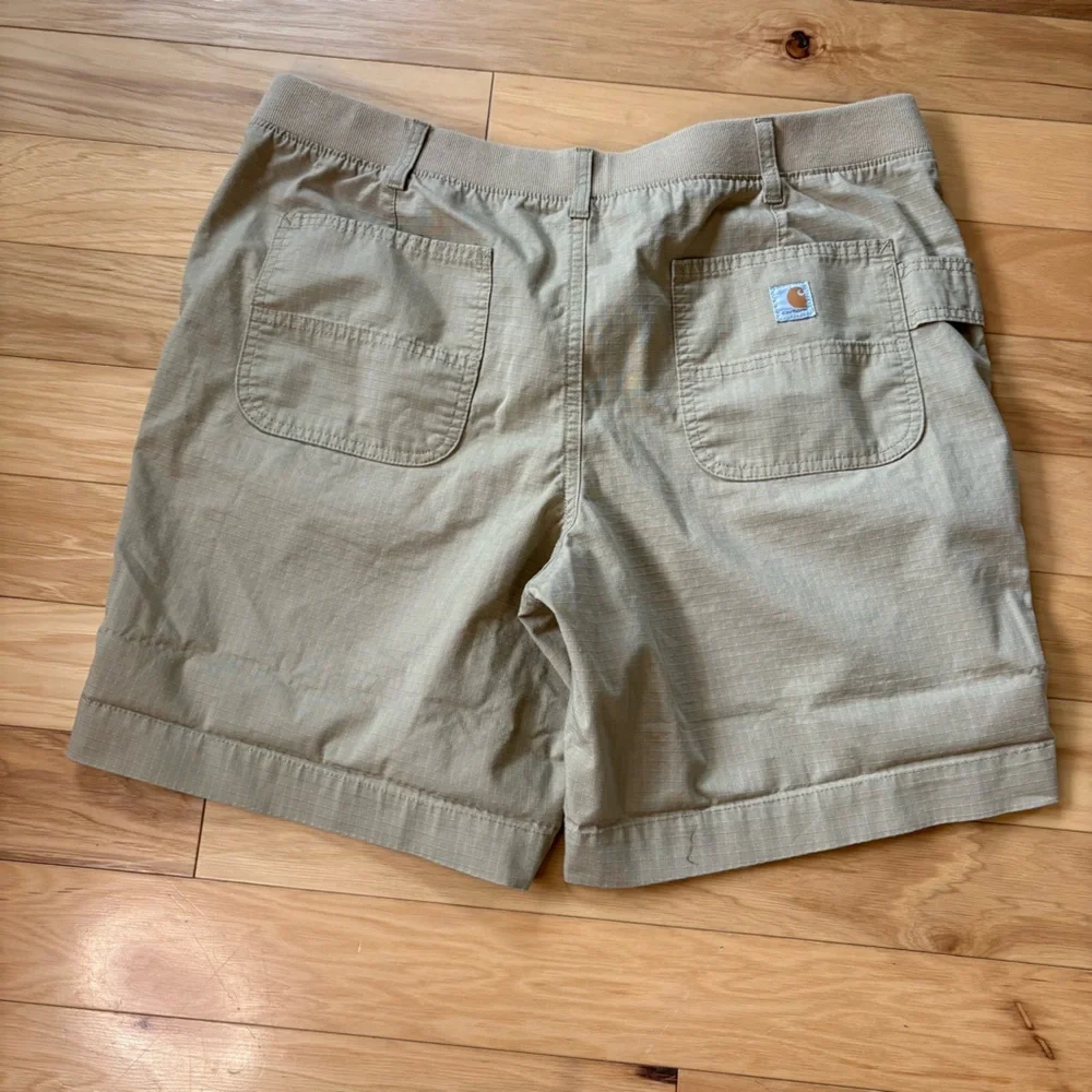 Carhartt Force Original Fit Work Shorts Women 18 Khaki Ripstop Cotton